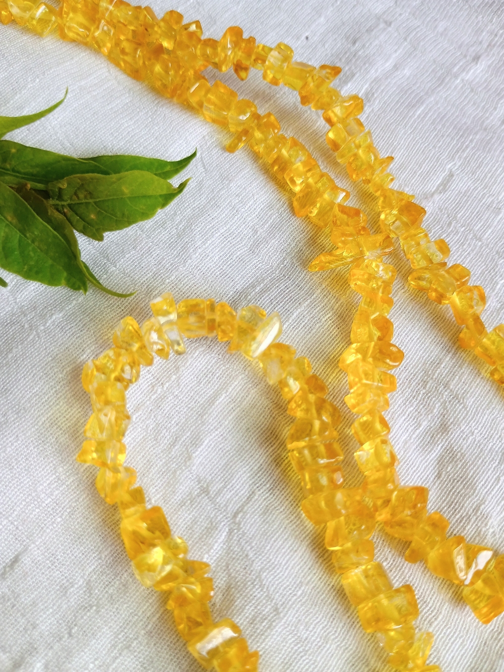 🎨 ECLECTIC CHIC 🎨 TRU VTG Long Chipped Art Glass Necklace, Fairy Core Grunge